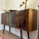 Vintage Polish bar cabinet in walnut veneer – 1960s
