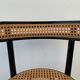 Pair of high canne stools or black curved wooden bar chairs, 1970