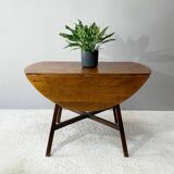 Ercol 1950’s ‘Old Colonial 377”  blue label drop leaf table
