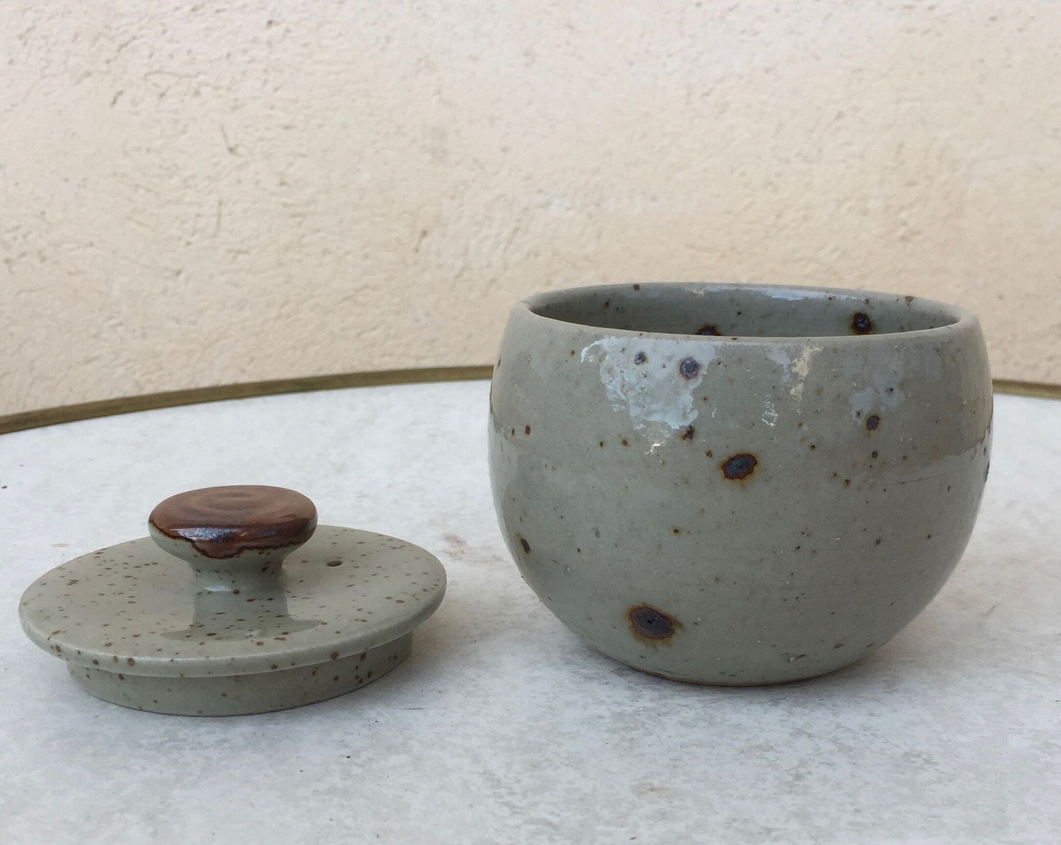 Sugar bowl in pyrity sandstone.