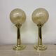 Set of 2 large globe glass table lamps , 1970s