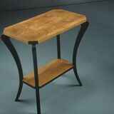 Art Deco Side Wine Console Table in Walnut