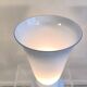 Magnificent large vintage lamp in opaline blue Bohemian glass — signed