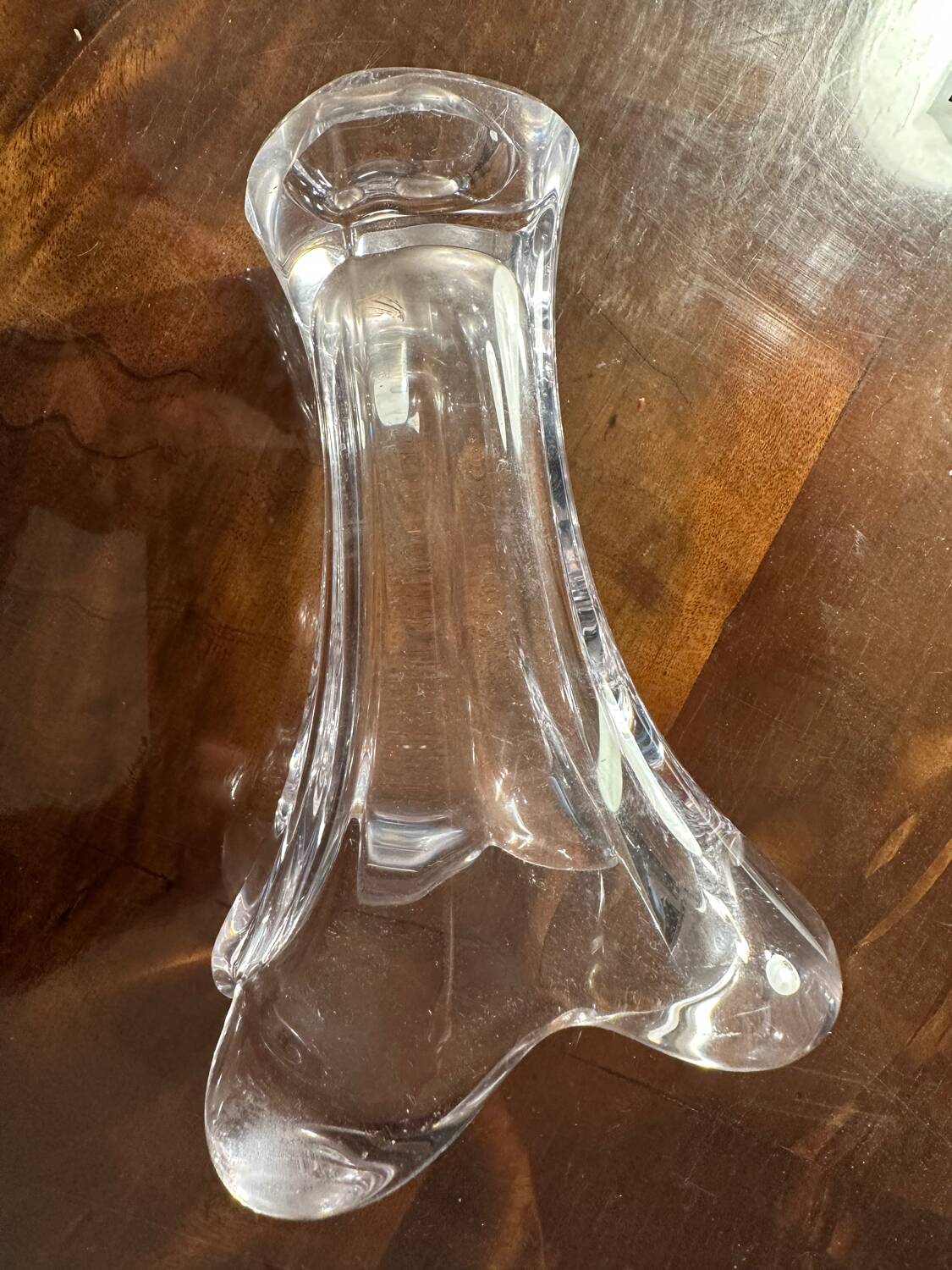 Small corolla vase in crystal from Vannes art-deco period - h 18.5 cm