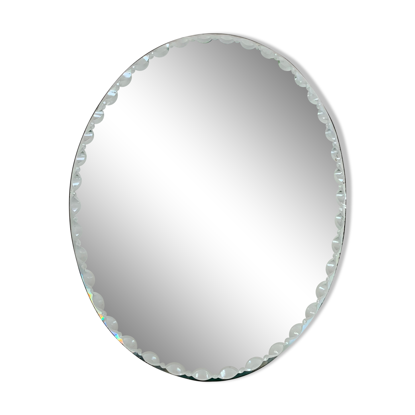 Old beveled oval mirror