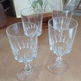 Set of four old foot glasses
