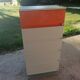 Allibert small vanity cabinet bathroom orange 1970