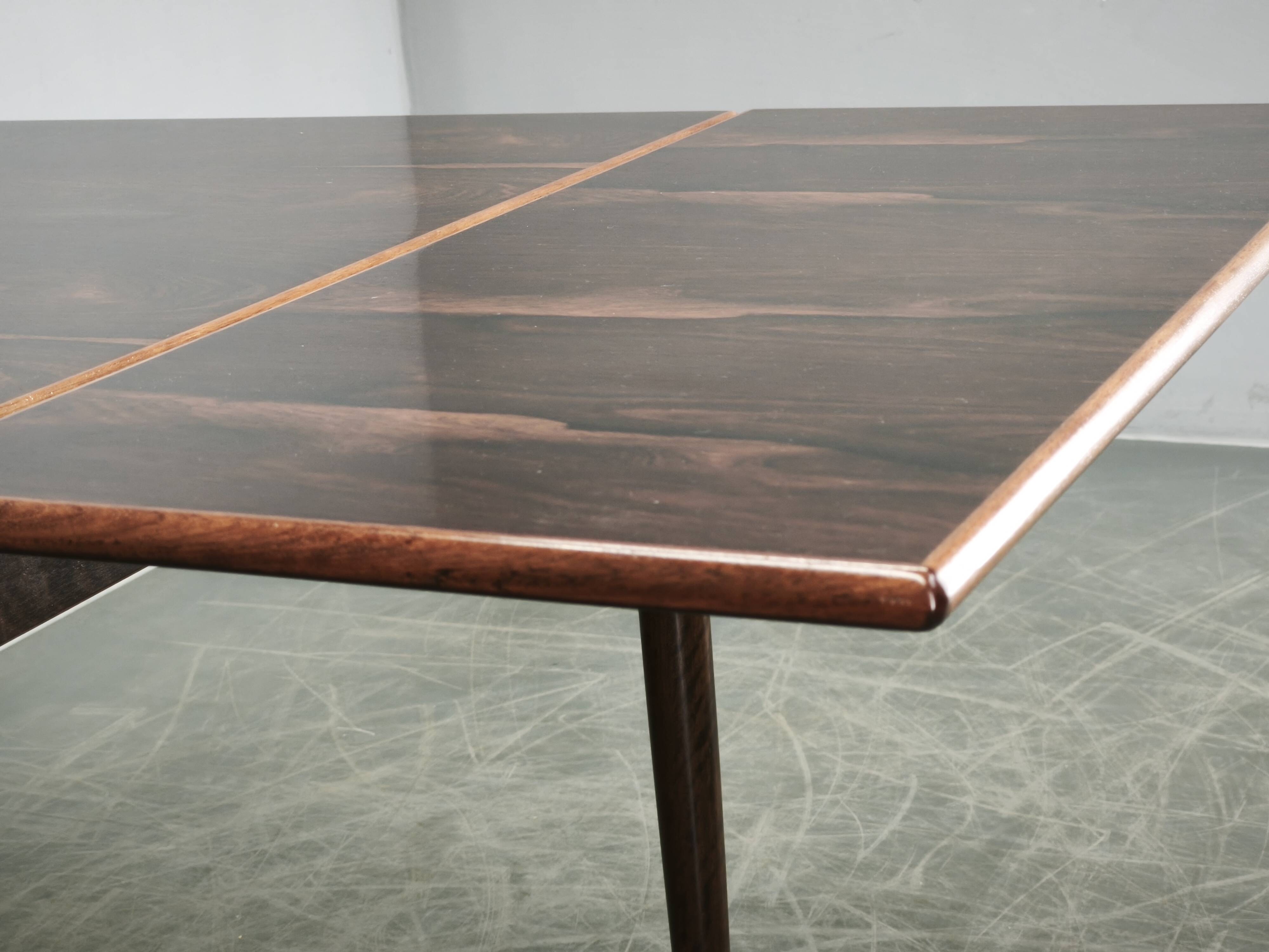 Danish Rosewood Extendable Dining Table, Mid-Century Modern, 1960s