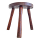 Tripod stool in solid wood - brutalist plant stand