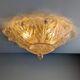Lampe de plafond Foglia d’Oro de Barovier & Toso, Murano, Italie, années 1980.