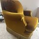 Burov Paris vintage armchair in mustard velvet with bronze.