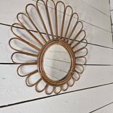 Rattan mirror from the 60s