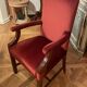 fauteuil de bureau en acajou et velours rouge