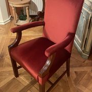 fauteuil de bureau en acajou et velours rouge