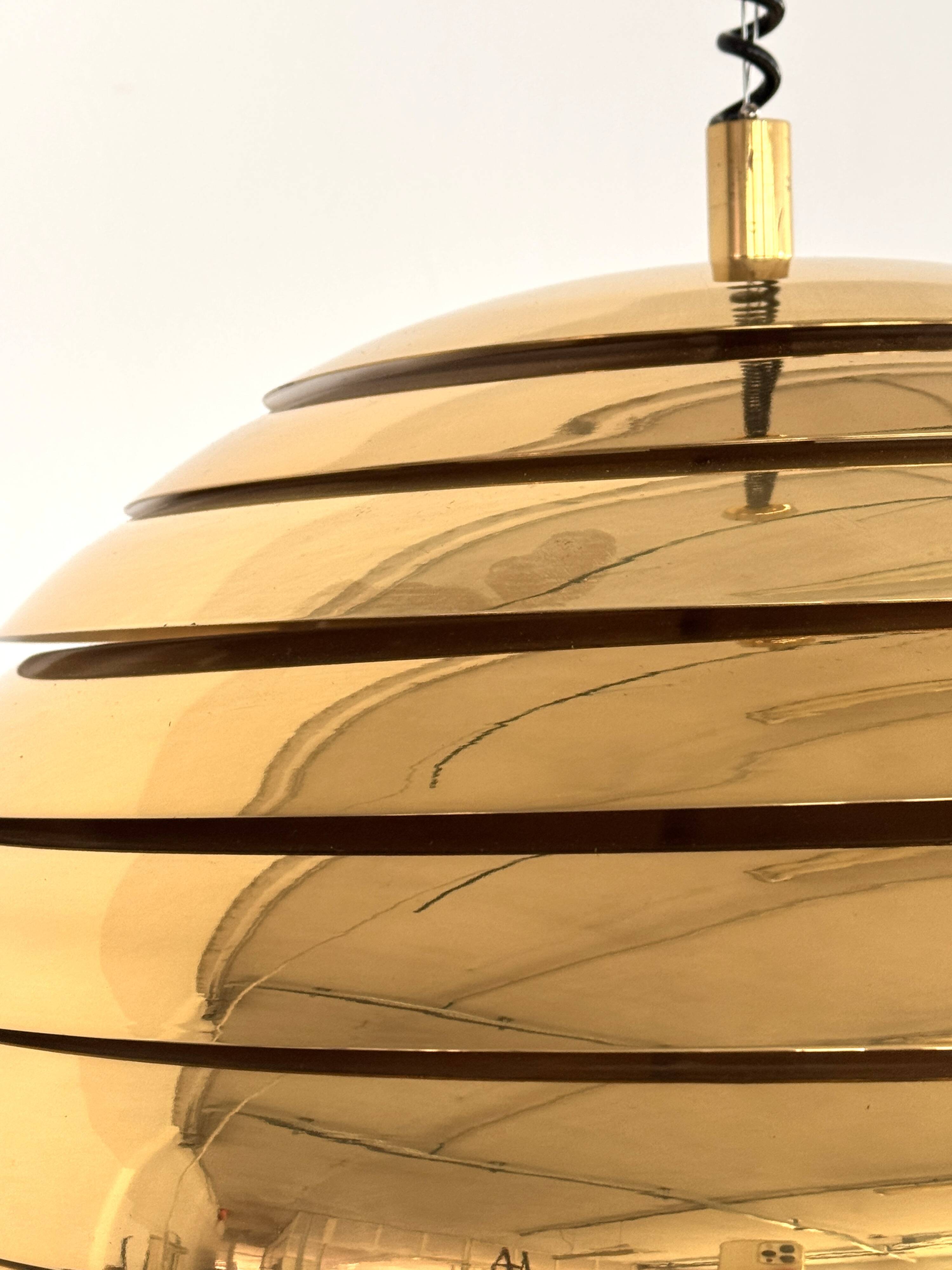Midcentury Modern Brass Chandelier by Vereinigte Werkstätten, 1960