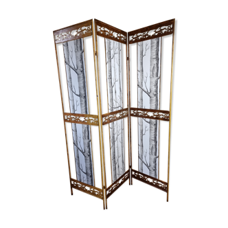 Old restyled metal screen, 3 shutters, 170 cm