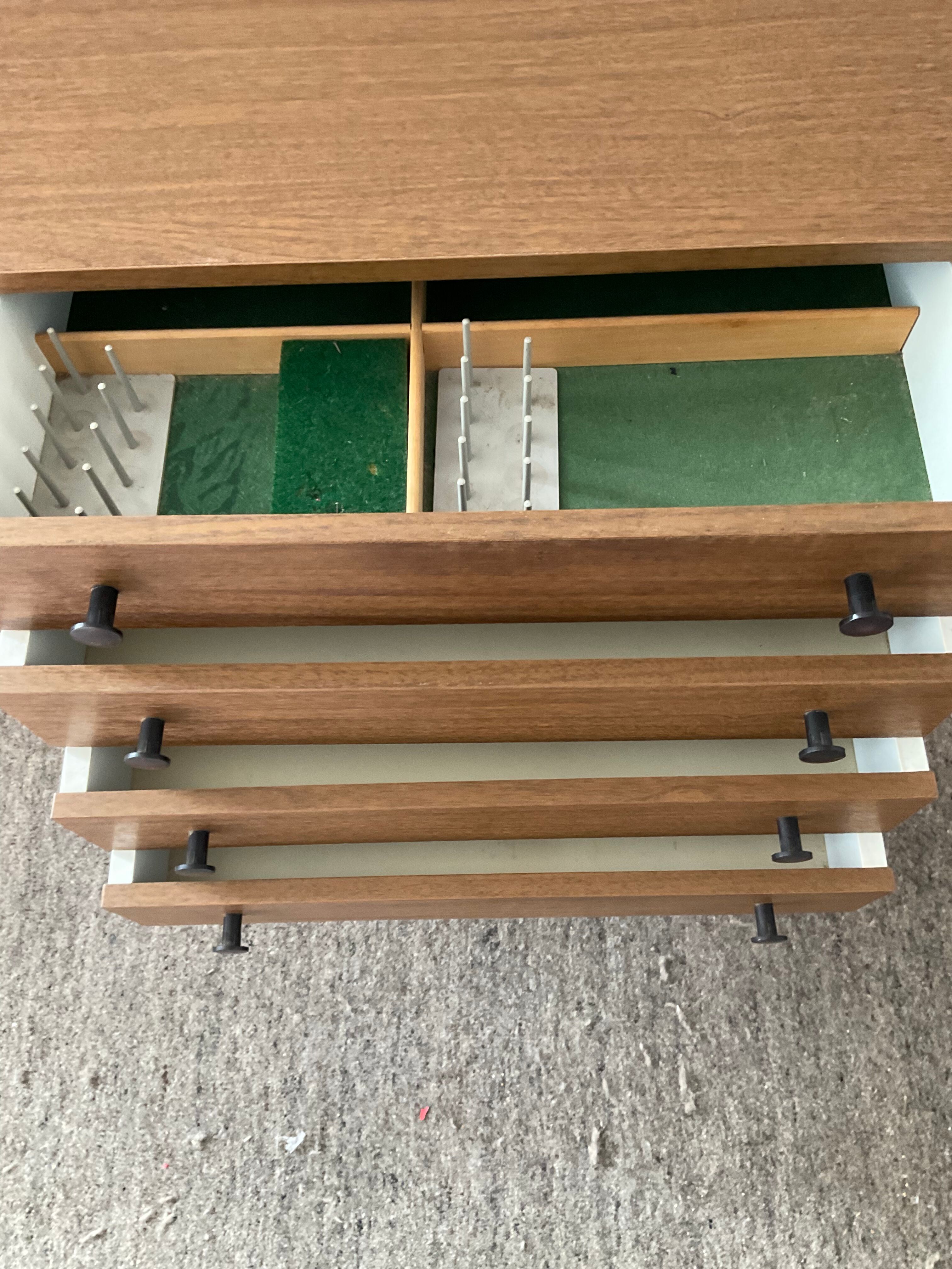Meuble de métier vintage sur roulettes années 60-70
