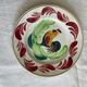 Flat plate old rooster earthenware Digoin Sarreguemines