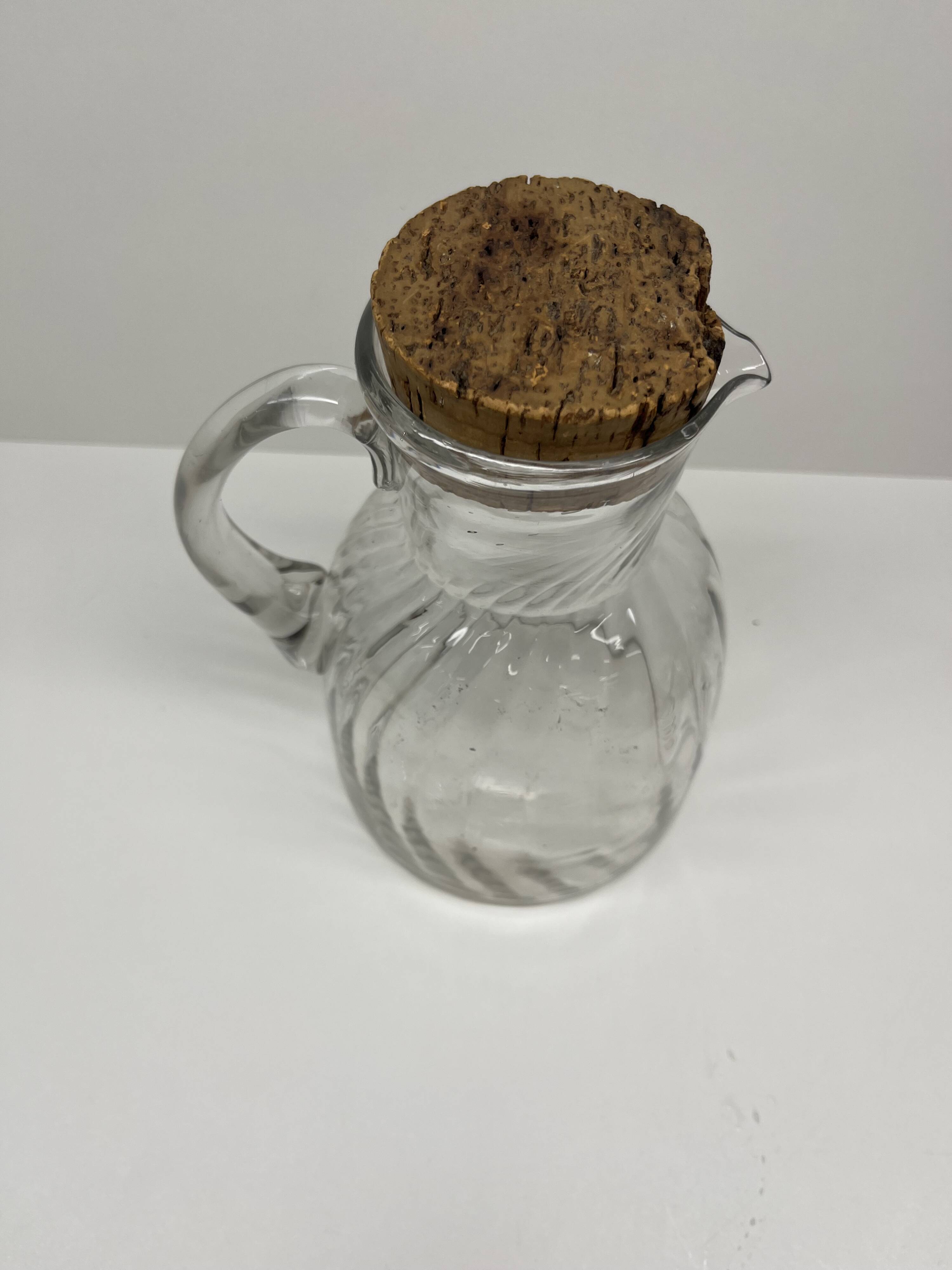 Glass carafe with cork stopper