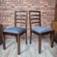 Pair of Art Deco Mahogany Chairs with Ziggurat Backrest - 1930s Restored