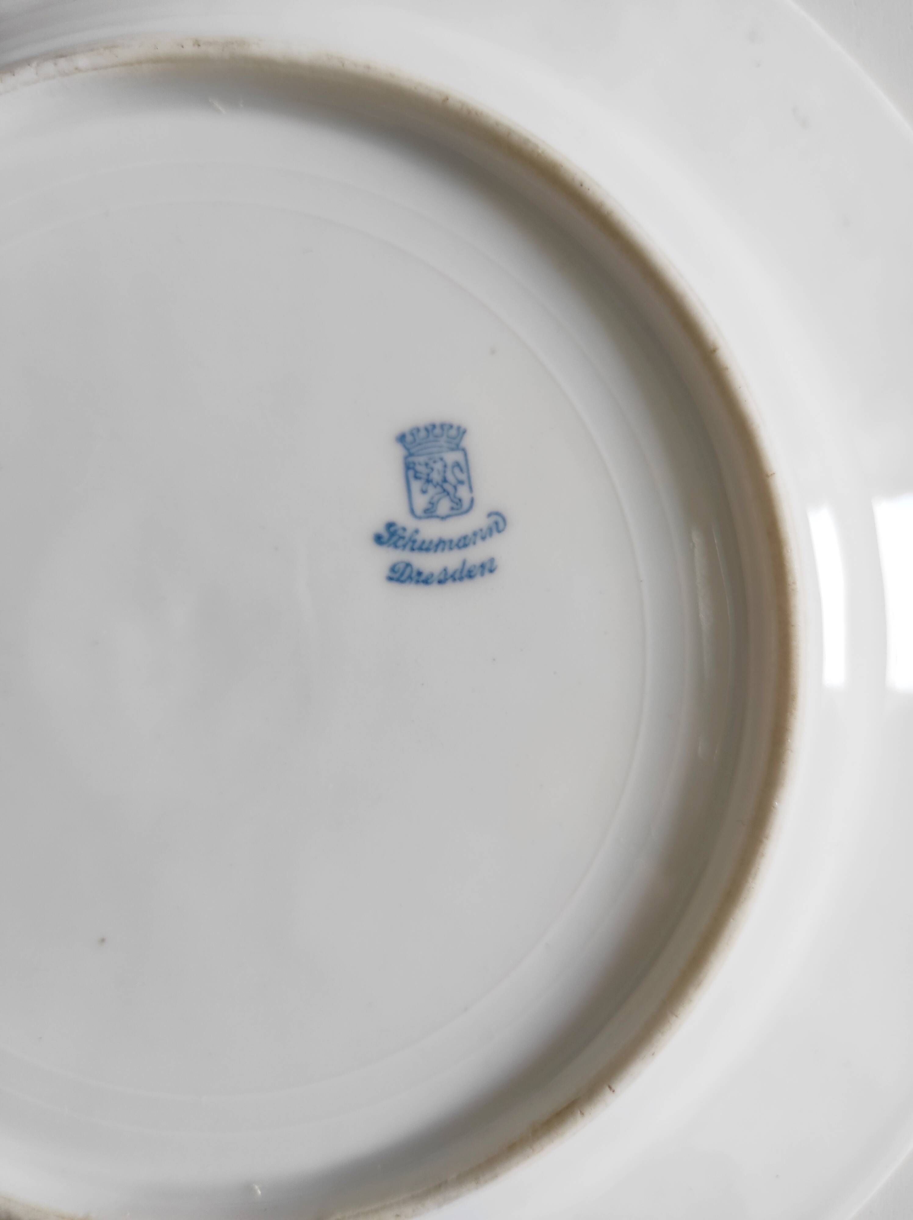 Pair of German porcelain flower plates