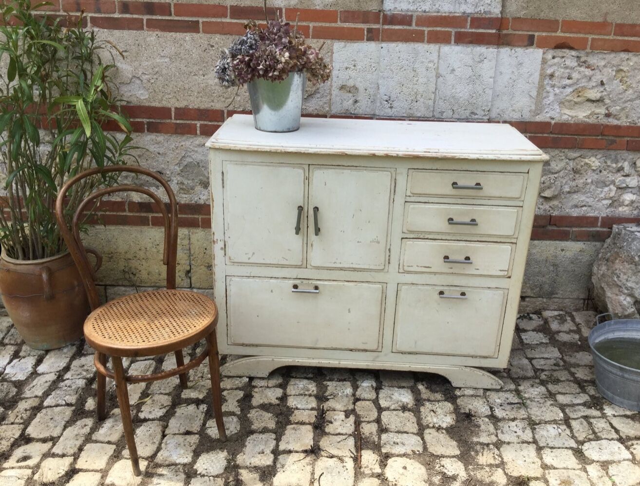 Vintage white skated buffet