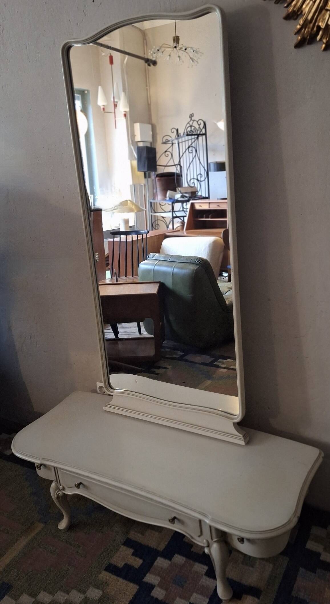 Vintage Boho standing hall or dressing mirror, 1970-80