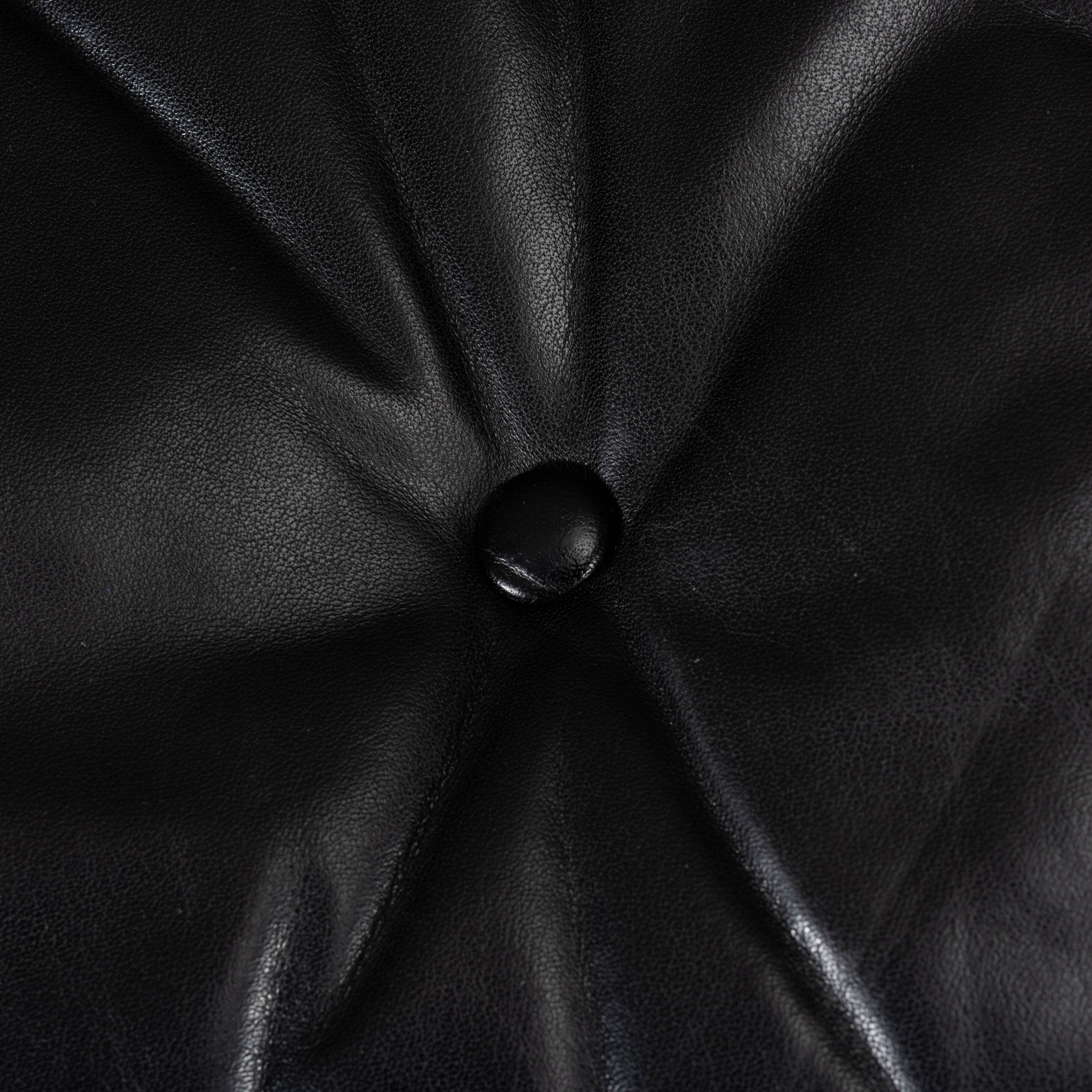 Mid-century black leather swivel chair by Lystager, 1960s