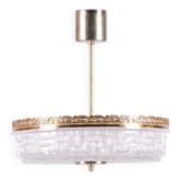 Mid-Century Chandelier in Glass and Brass attributed to Kamenický Šenov, Czech, 1960s