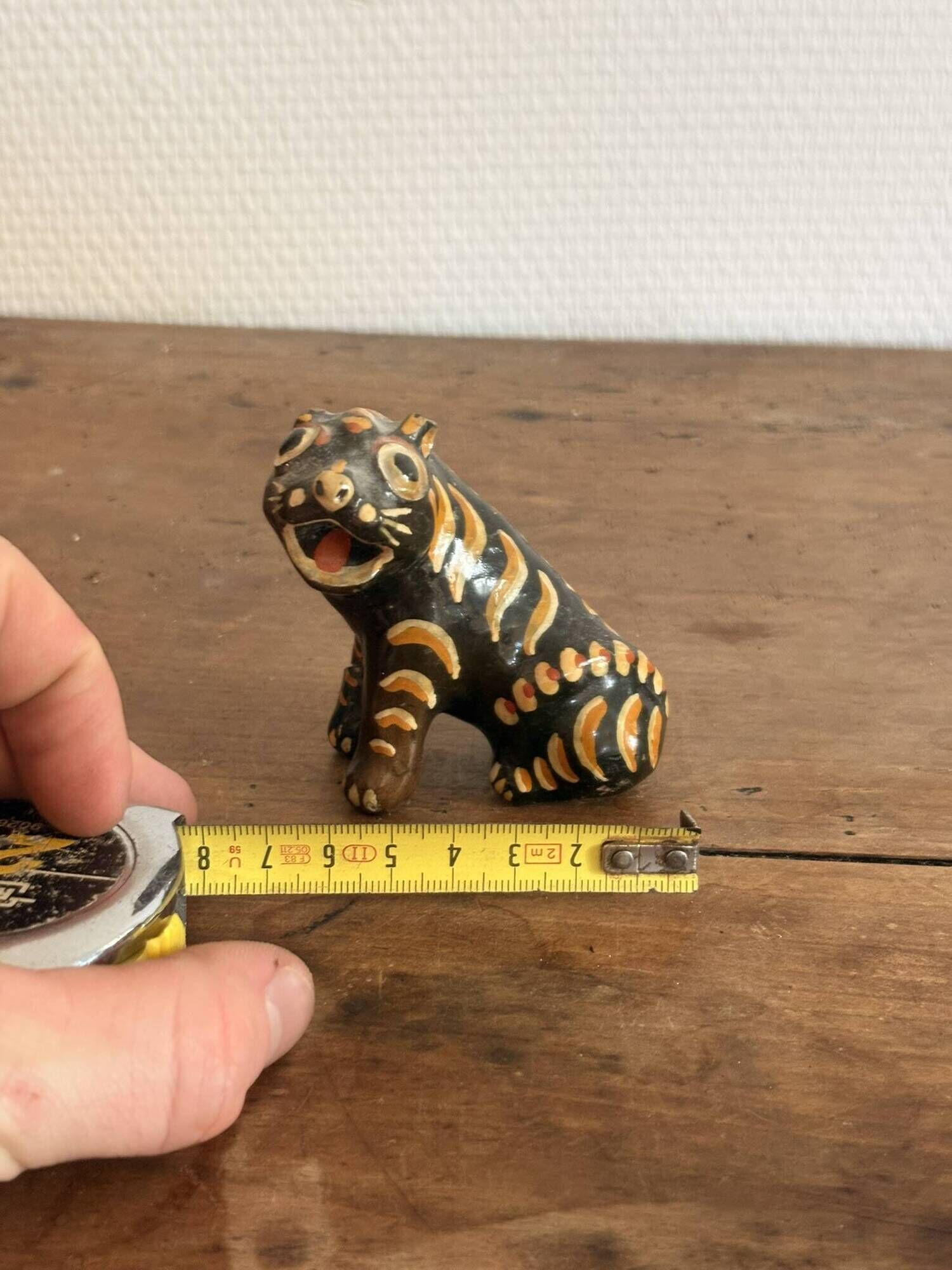 Animal Figurine Sculpture Glazed Terracotta Tiger Alebrije Mexico 1/2