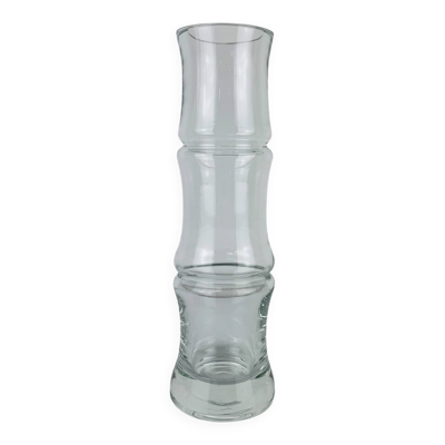 Vase vintage en verre en forme de bambou