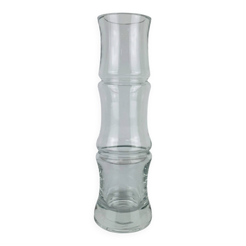 Organic style bamboo glass vase, vintage