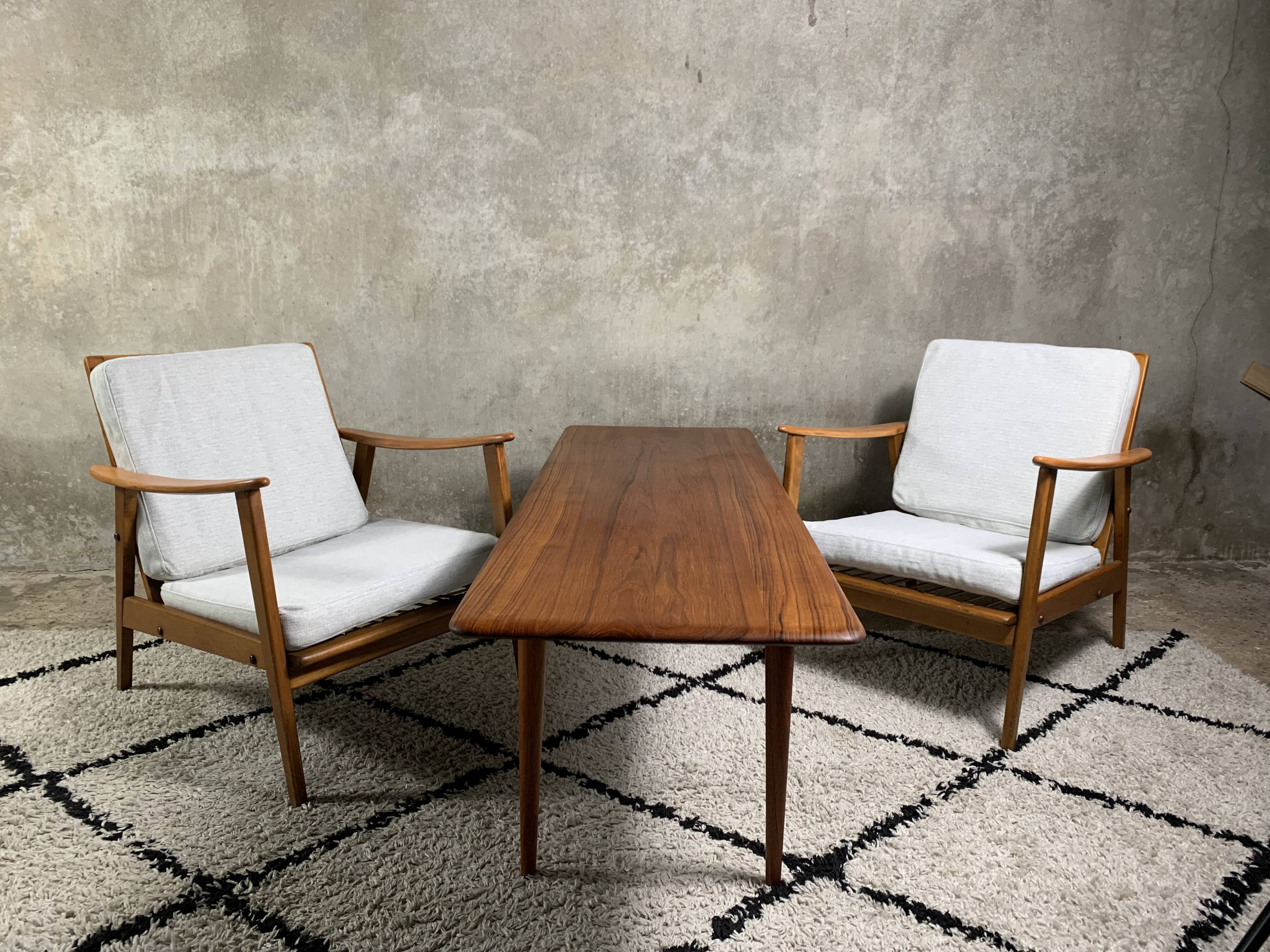A pair of scandinavian lounge chairs from the 1960s