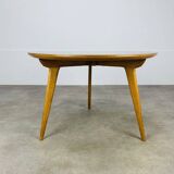 Vintage 50s tripod coffee table with compass base, Italian design