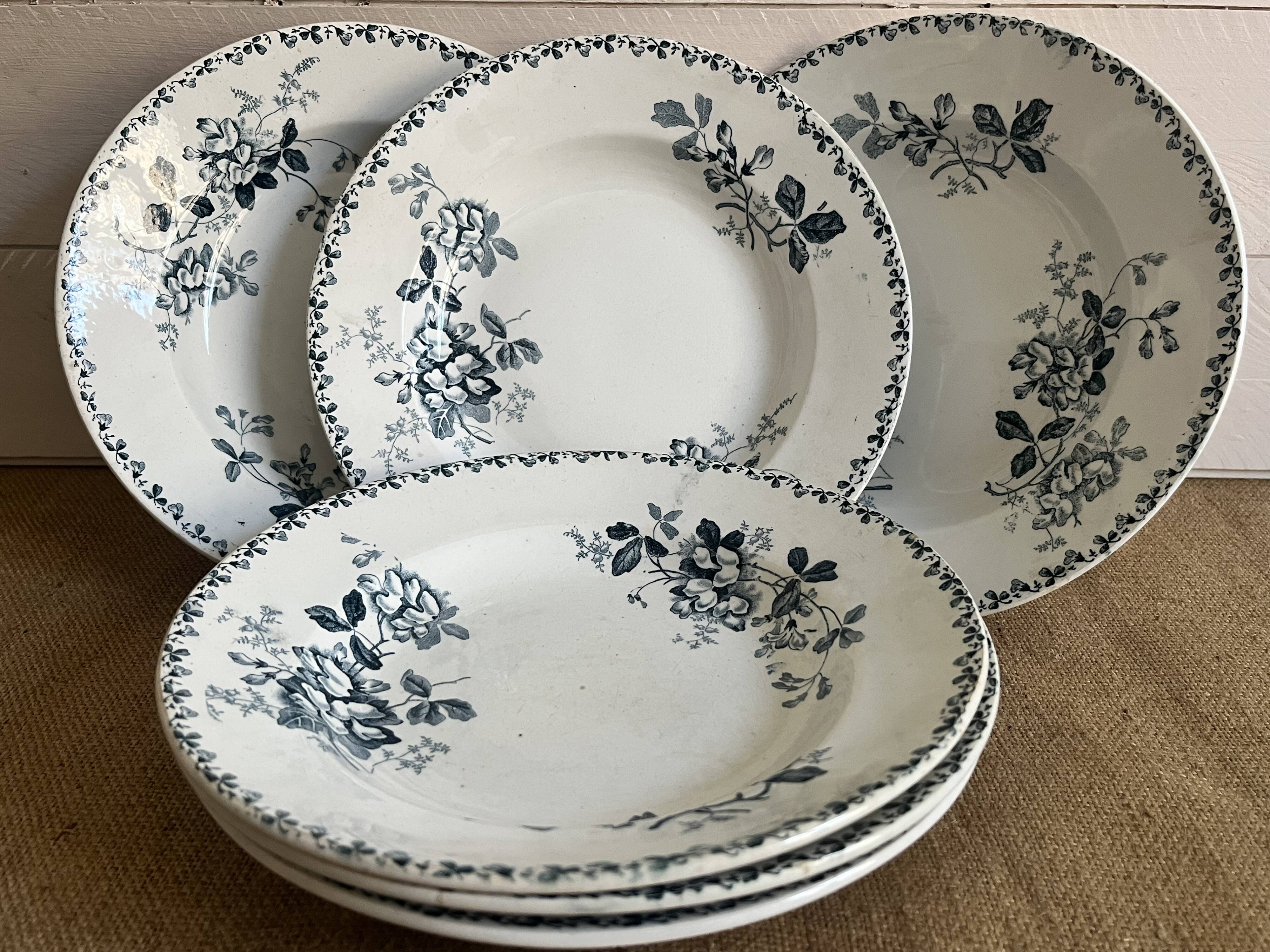 6 deep plates - Ironstone, Acacia service