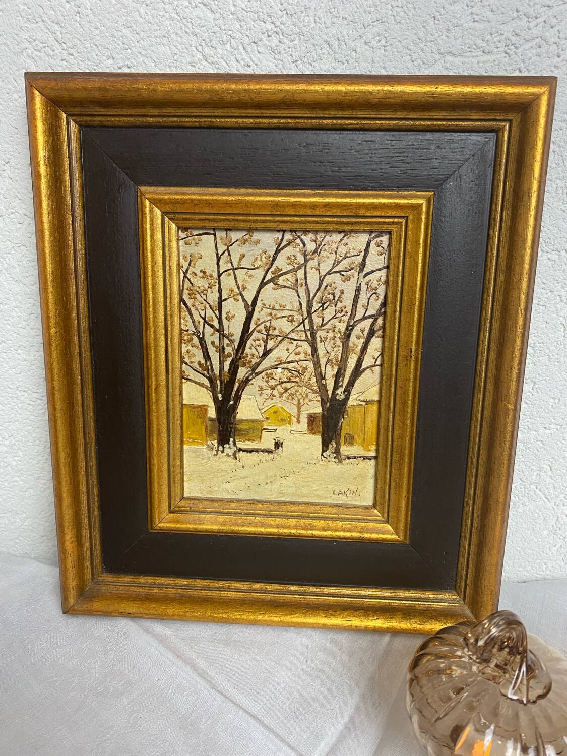 Oil on canvas signed “The two chestnut trees”