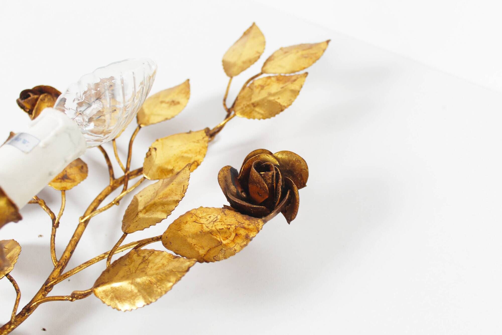 Antique Italian gilt rose wall lights by Hans Kogl