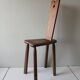 Antique Alpine peasant chair, Stabelle type, made of solid wood – 19th century.