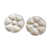 Set of 2 French vintage plates in gien white dabbling