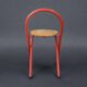 Vintage folding chair in red painted metal and wood