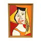 Oil on cardboard by denise fortin figurative composition ma geisha 1999