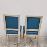 Pair of antique Louis XVI style chairs with patina