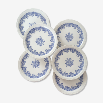 Blue flower dessert plates