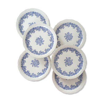 Blue flower dessert plates