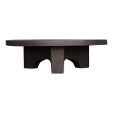Table basse ronde brutaliste en résine, années 1970