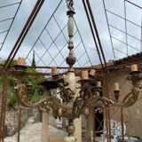 Chandelier with 3 cherubs in bronze and alabaster
