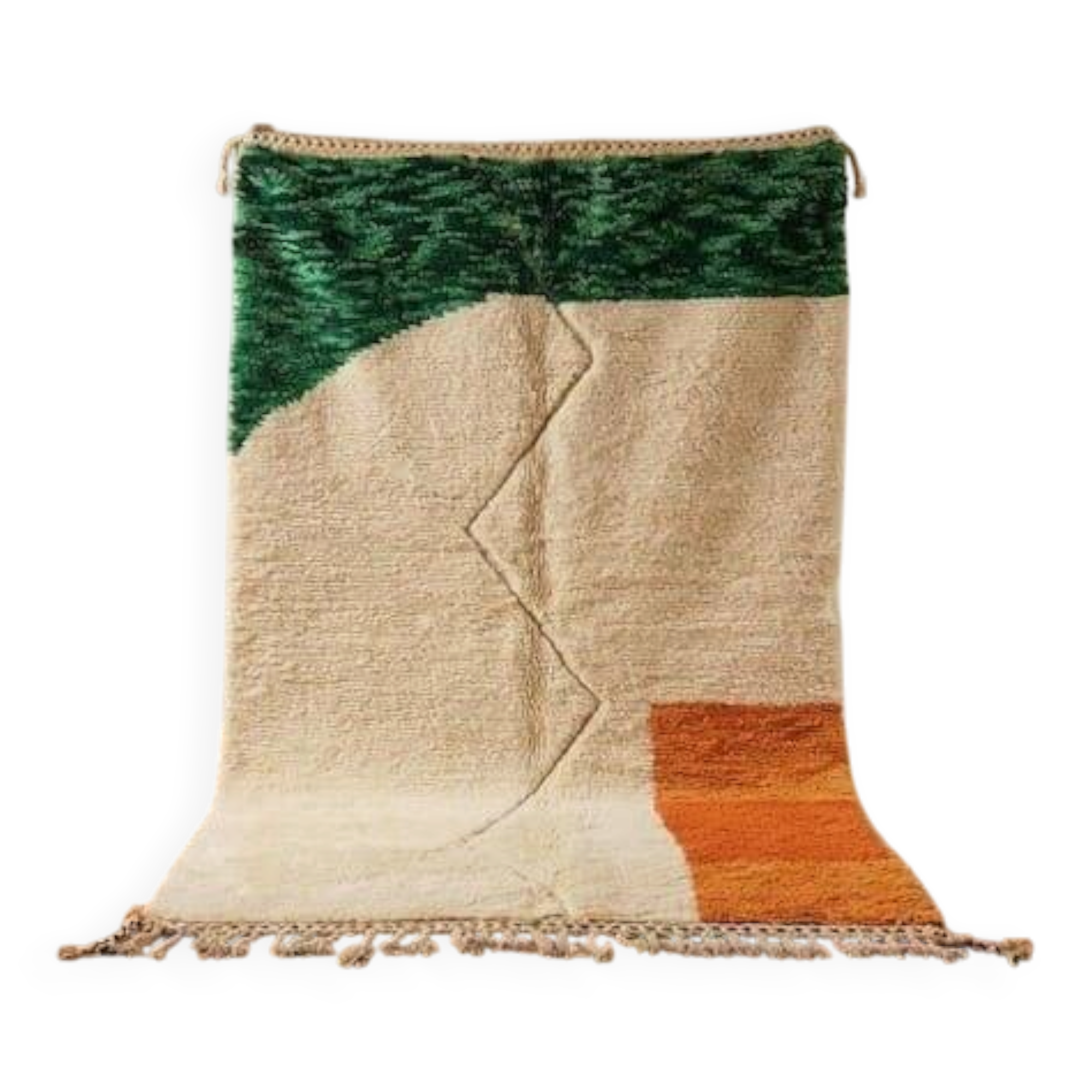 Handmade traditional Beni Ourain Berber rug with colourful patterns, 2/3 m.