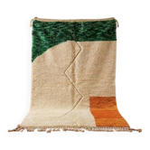 Tapis berbère beni ouraine fait main traditionnelle à motifs colorés 2/3 m