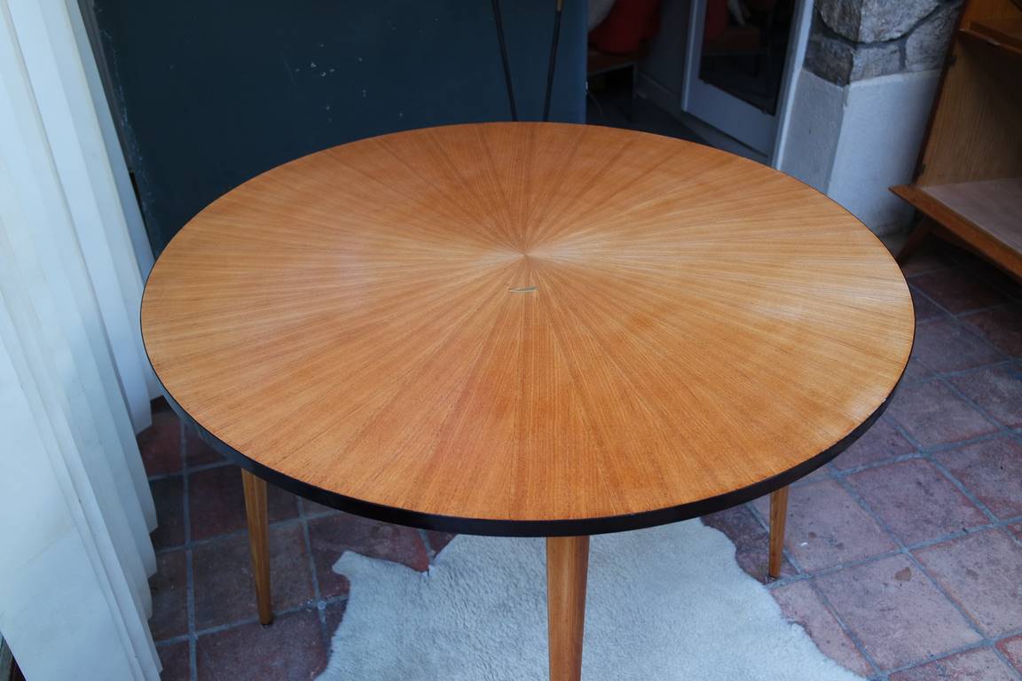 Sun marquetry table