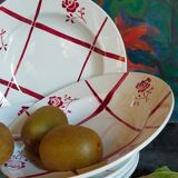 Five plates "grandmother" faience of Badonviller ancient